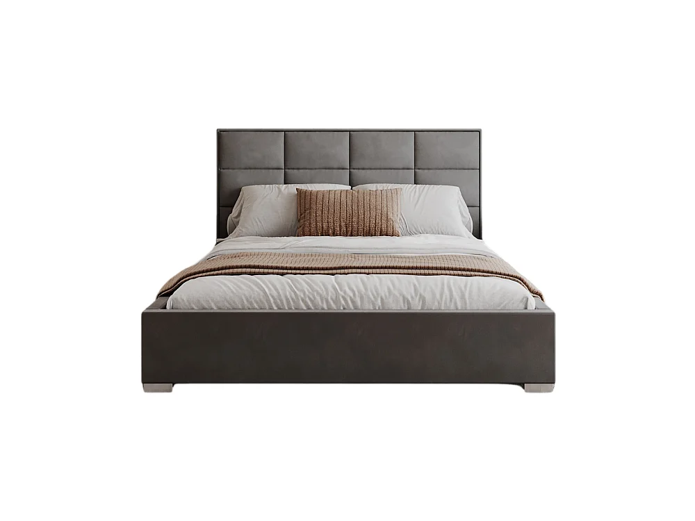 Lit coffre APOLLO 160 x 200 cm avec sommier à lattes relevable Gris Foncé
