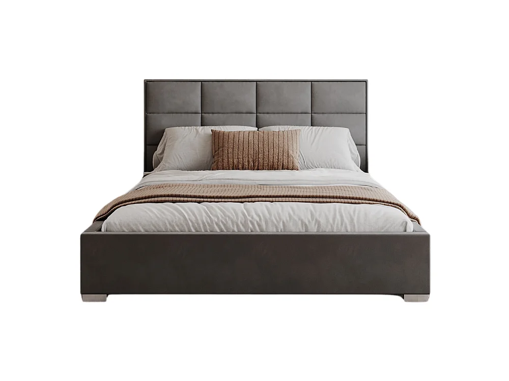 Lit coffre APOLLO 160 x 200 cm avec sommier à lattes relevable Gris Foncé