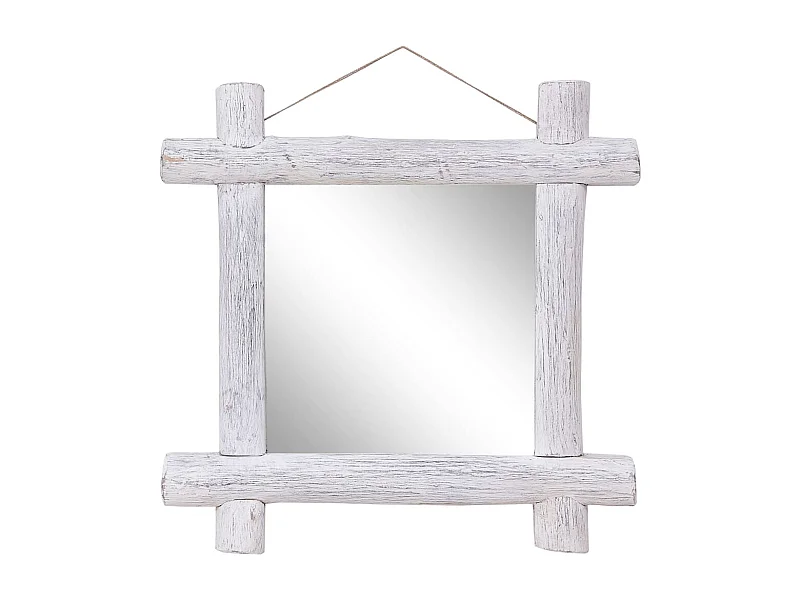 Miroir en forme de bois blanche 70 x 5 x 70 cm DEC022797