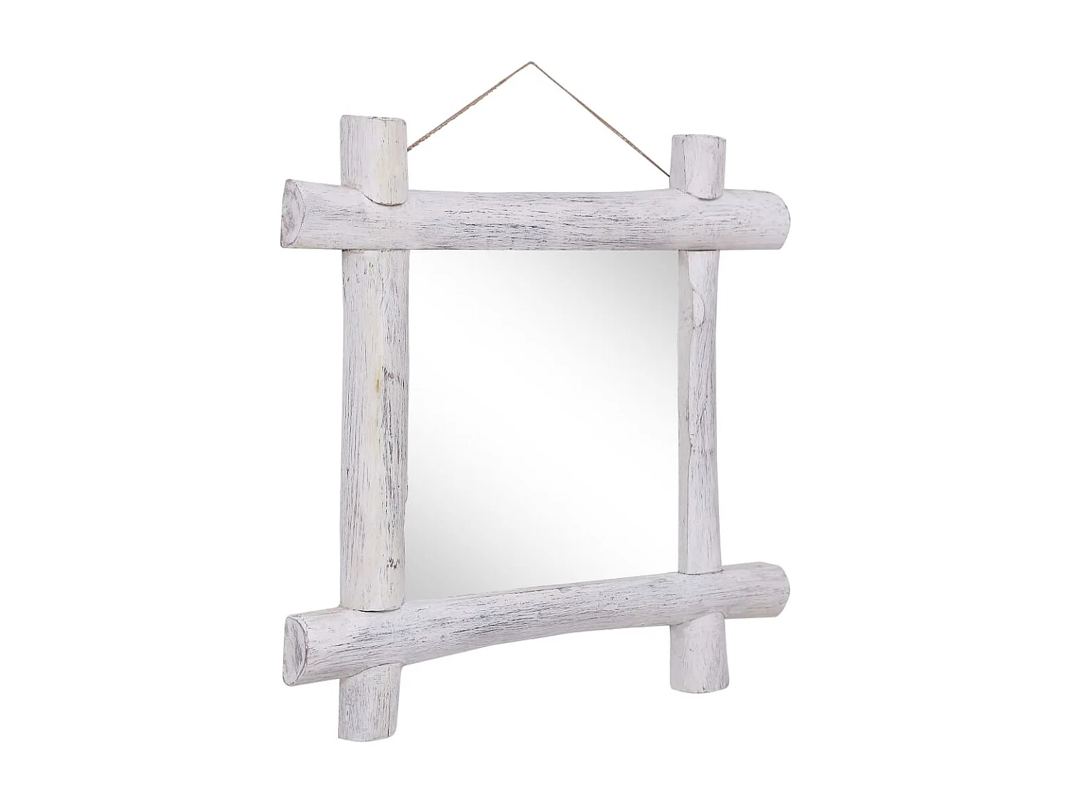 Miroir en forme de bois blanche 70 x 5 x 70 cm DEC022797