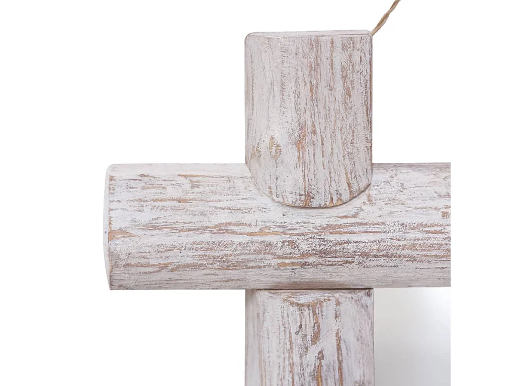 Miroir en forme de bois blanche 70 x 5 x 70 cm DEC022797