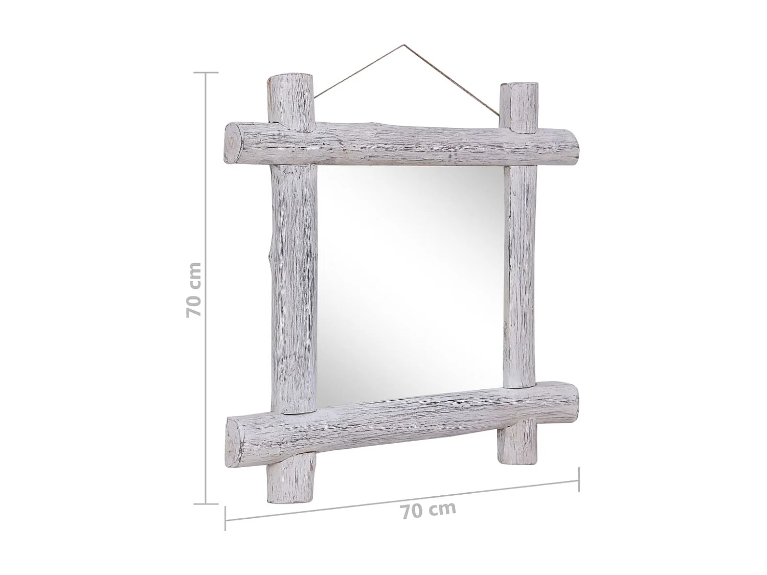 Miroir en forme de bois blanche 70 x 5 x 70 cm DEC022797