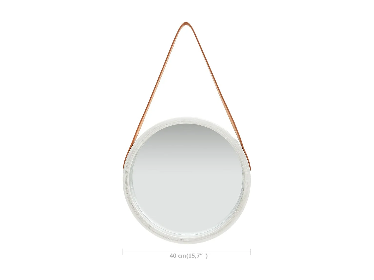 Miroir mural avec sangle bois argenté 40 x 40 x 100 cm DEC022904