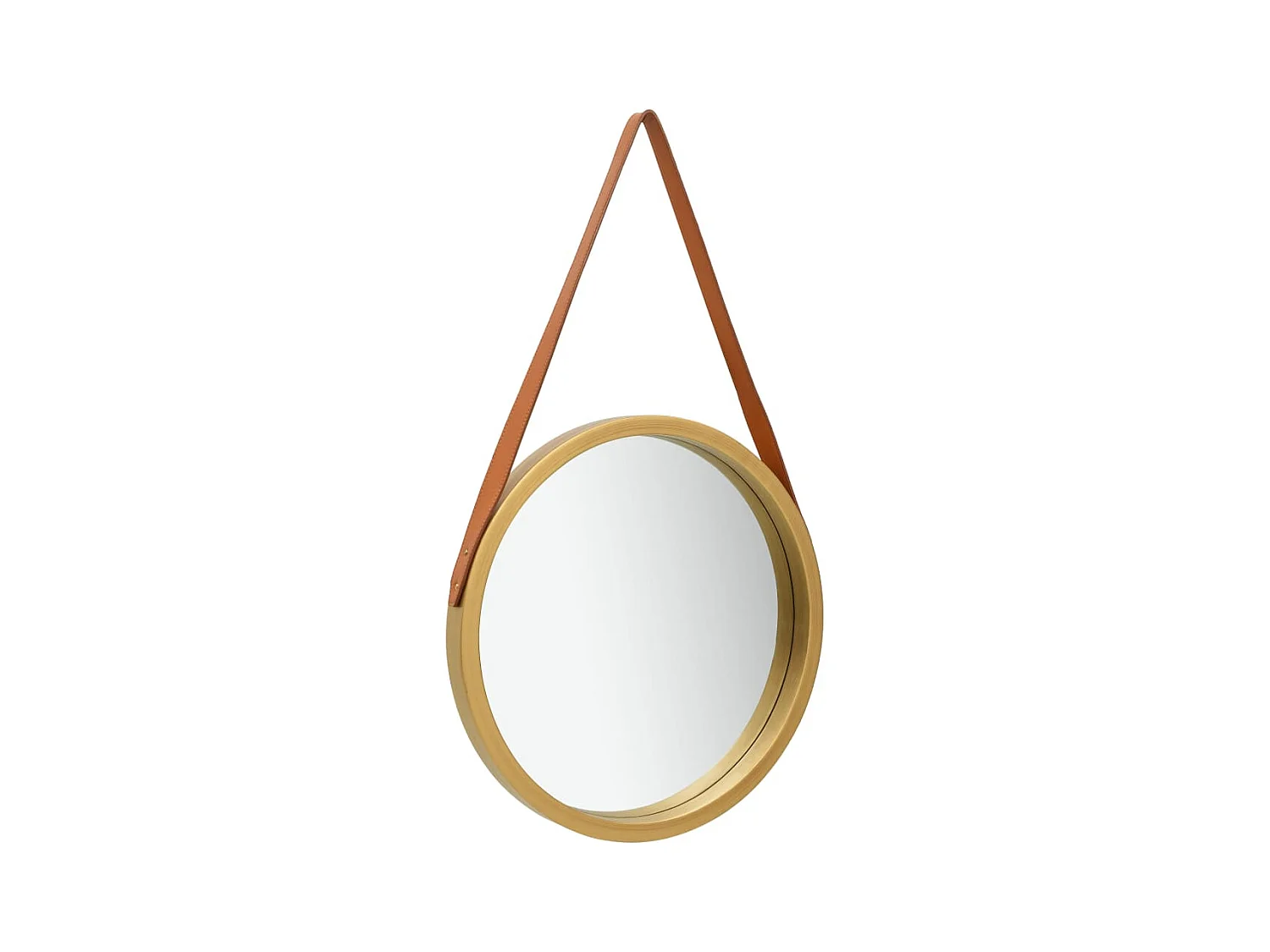 Miroir mural avec sangle bois marron 40 x 40 x 40 cm DEC022903