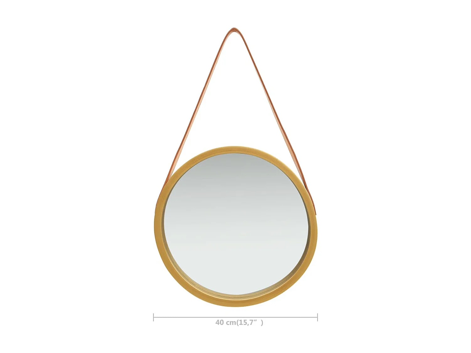 Miroir mural avec sangle bois marron 40 x 40 x 40 cm DEC022903