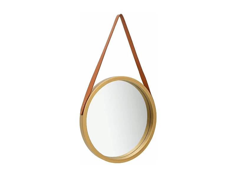 Miroir mural avec sangle bois marron 50 x 50 x 120 cm DEC022907