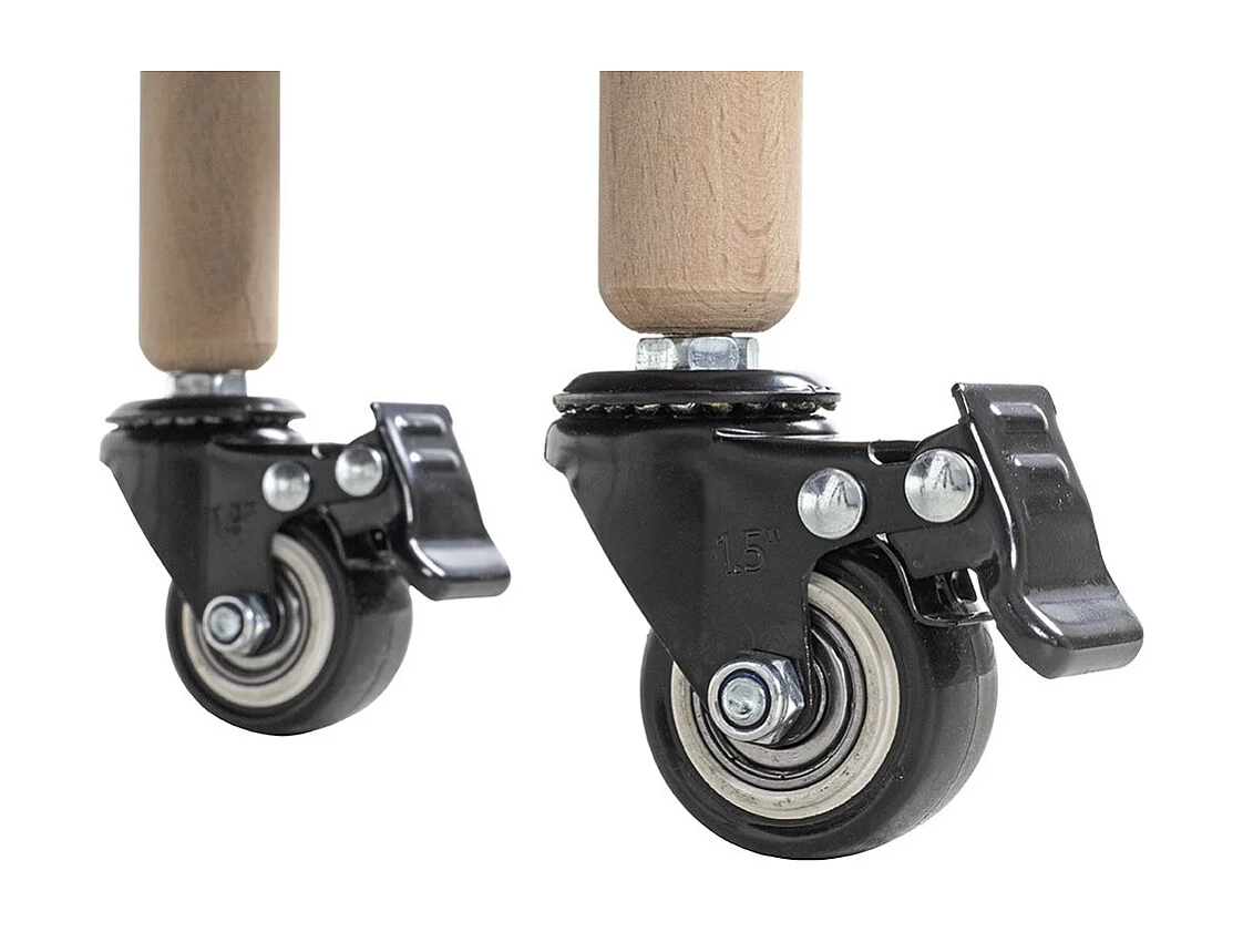 Chariot de service, desserte en bois coloris naturel et métal noir -longueur 50 x profondeur 30 x hauteur 76 cm