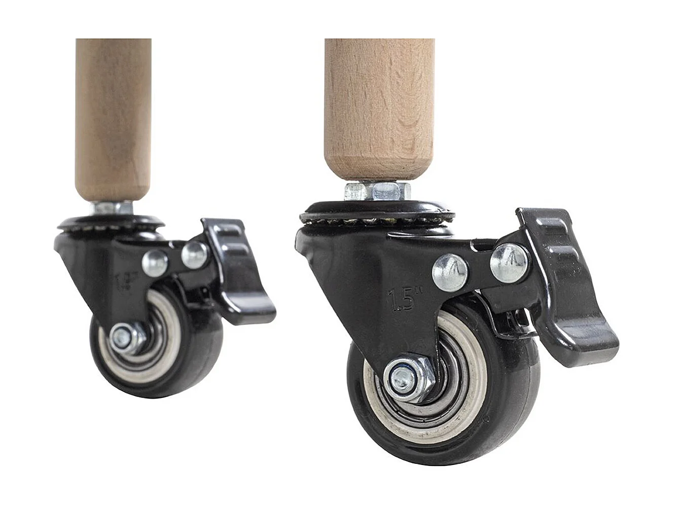 Chariot de service, desserte en bois coloris naturel et métal noir -longueur 50 x profondeur 30 x hauteur 47 cm