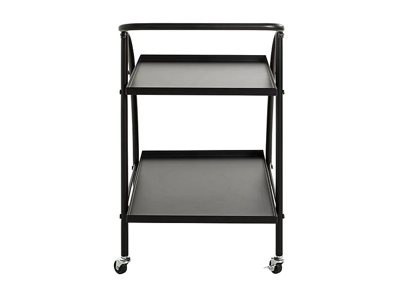 Chariot de service, desserte en métal coloris noir -longueur 68 x profondeur 42 x hauteur 71cm