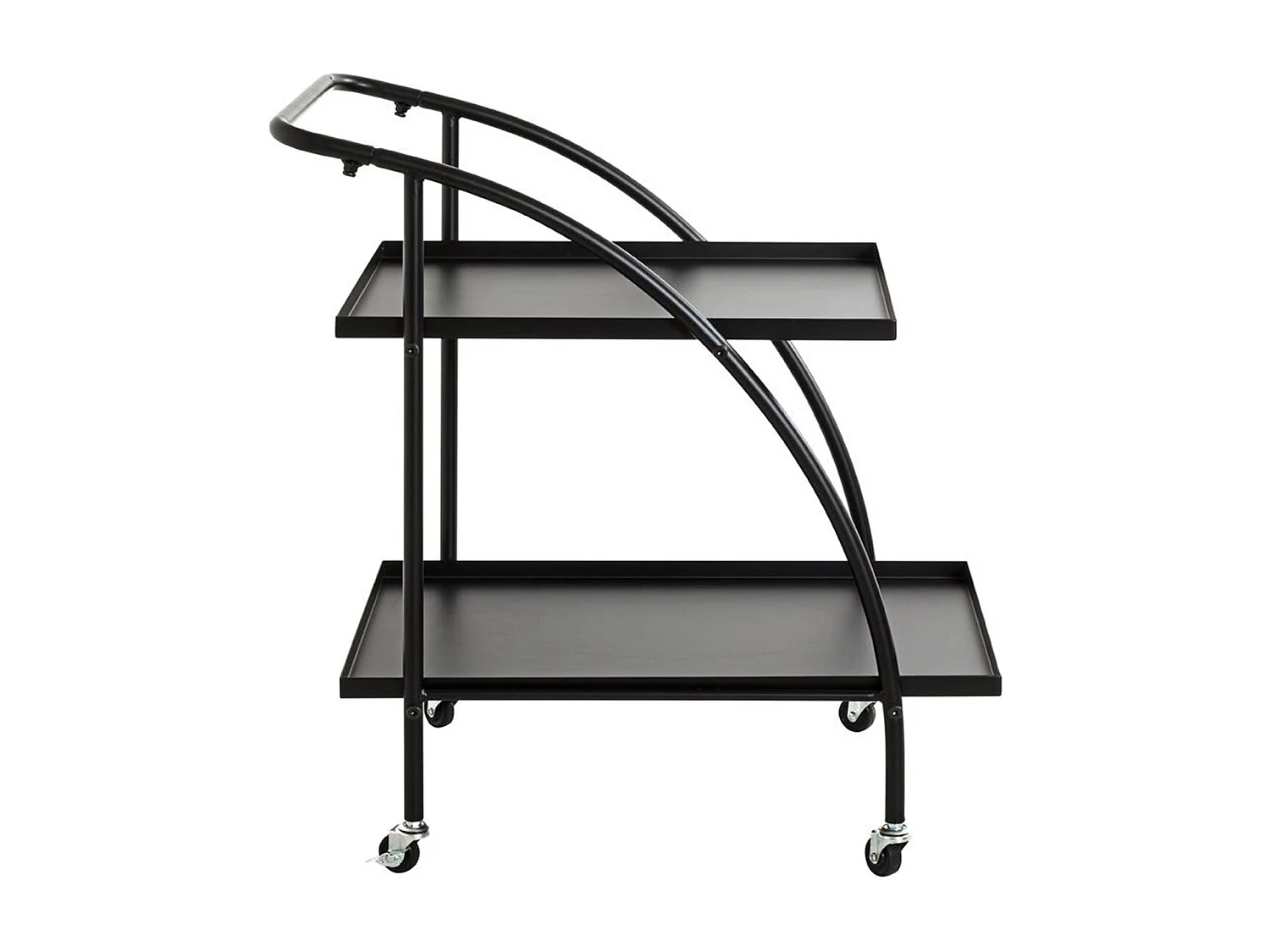 Chariot de service, desserte en métal coloris noir -longueur 68 x profondeur 42 x hauteur 71cm