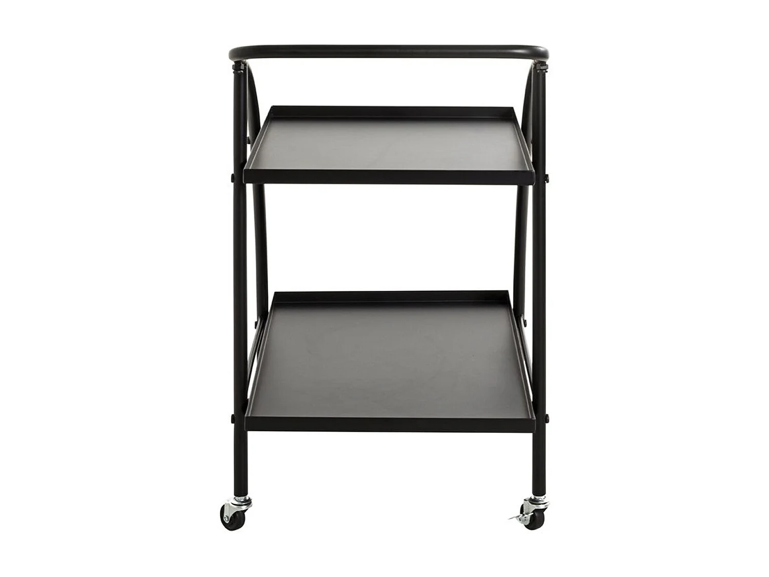 Chariot de service, desserte en métal coloris noir -longueur 68 x profondeur 42 x hauteur 71cm