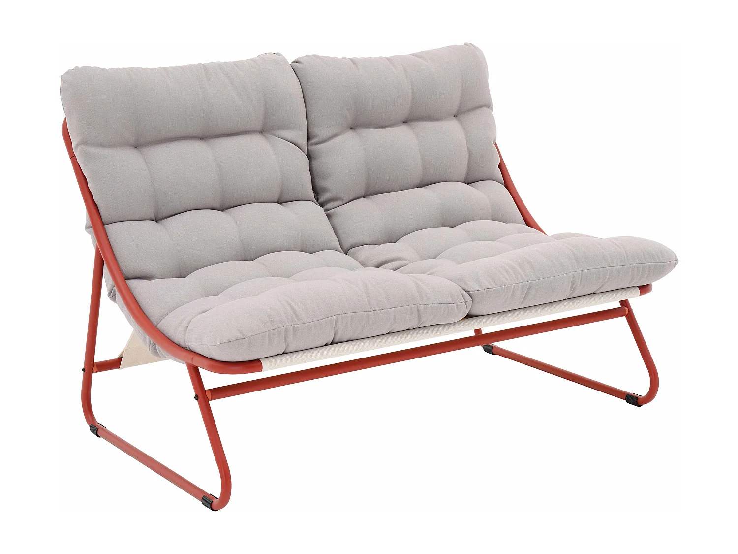 Salon de jardin bas 4 places en métal terracotta