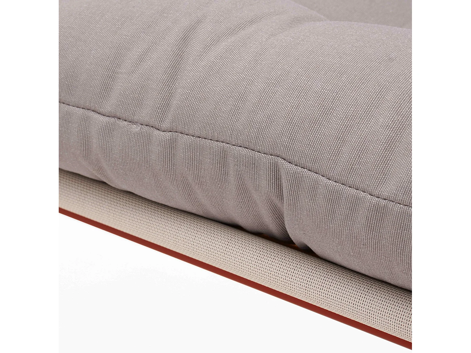 Salon de jardin bas 4 places en métal terracotta