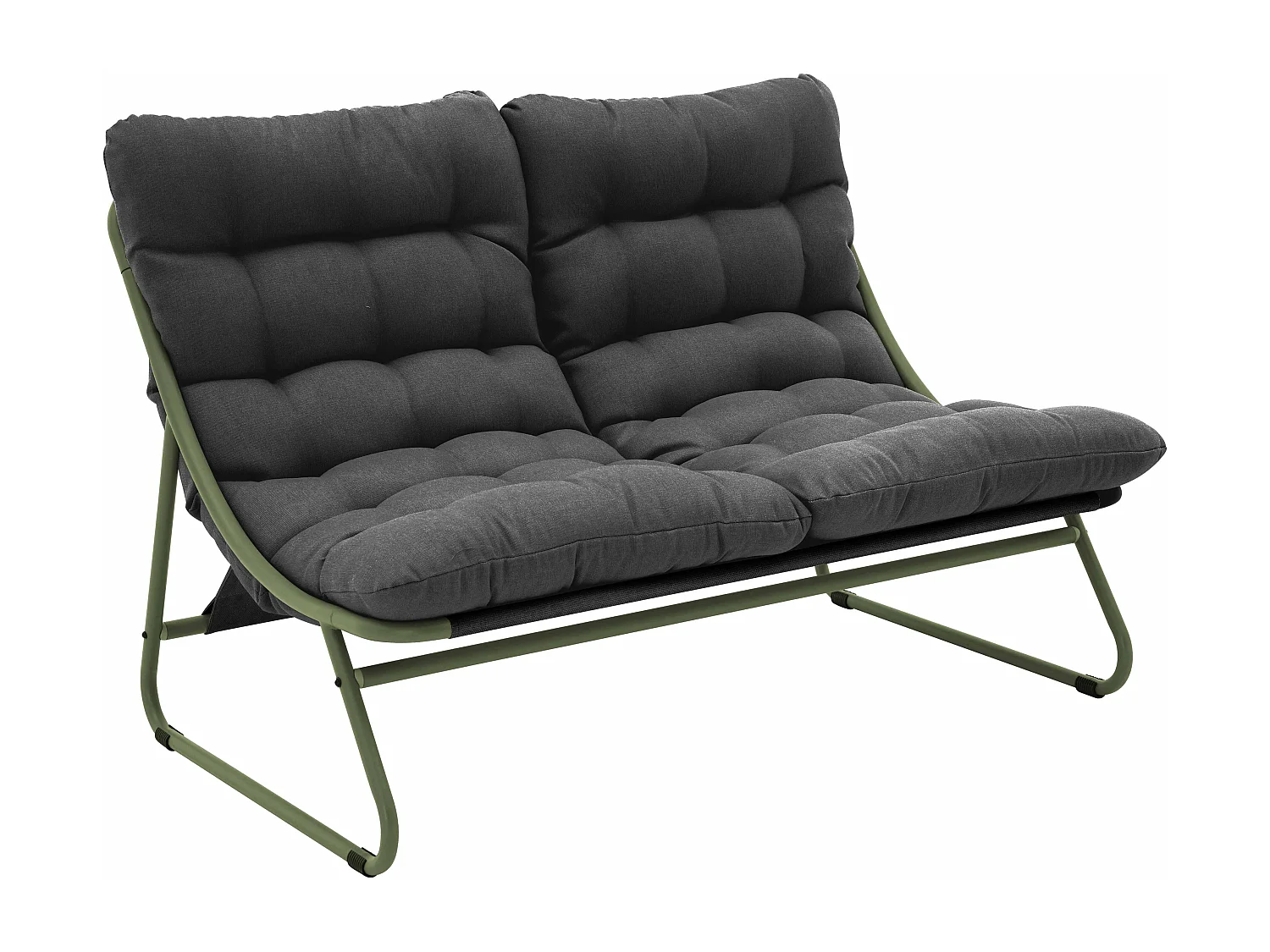 Laag 4-zits groen metalen tuinmeubel