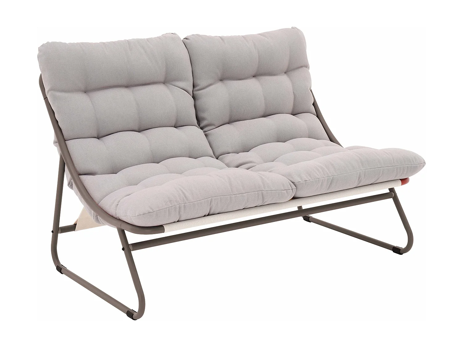 Salon de jardin bas 4 places en métal taupe