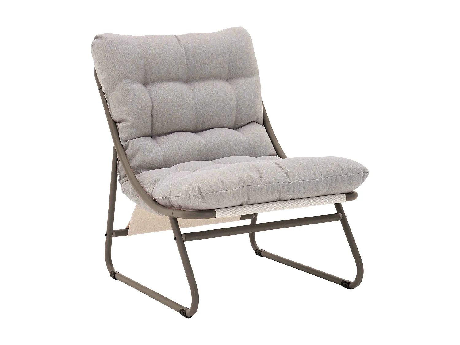 Salon de jardin bas 4 places en métal taupe