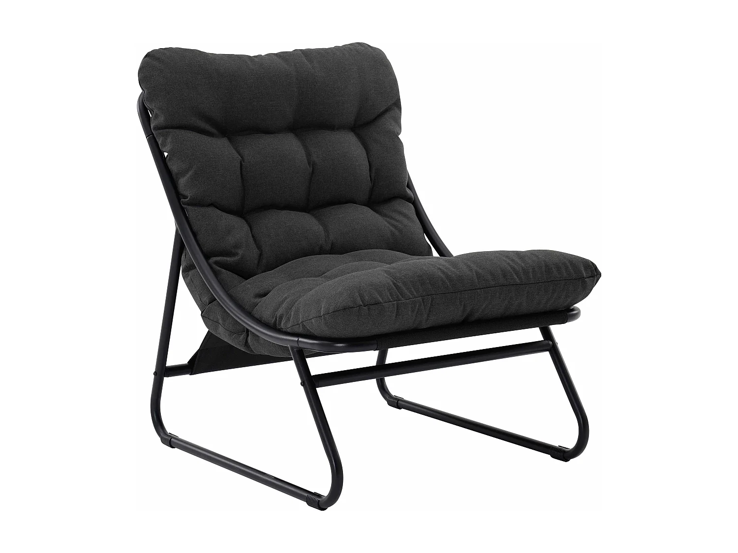 Laag 4-zits zwart metalen tuinmeubel