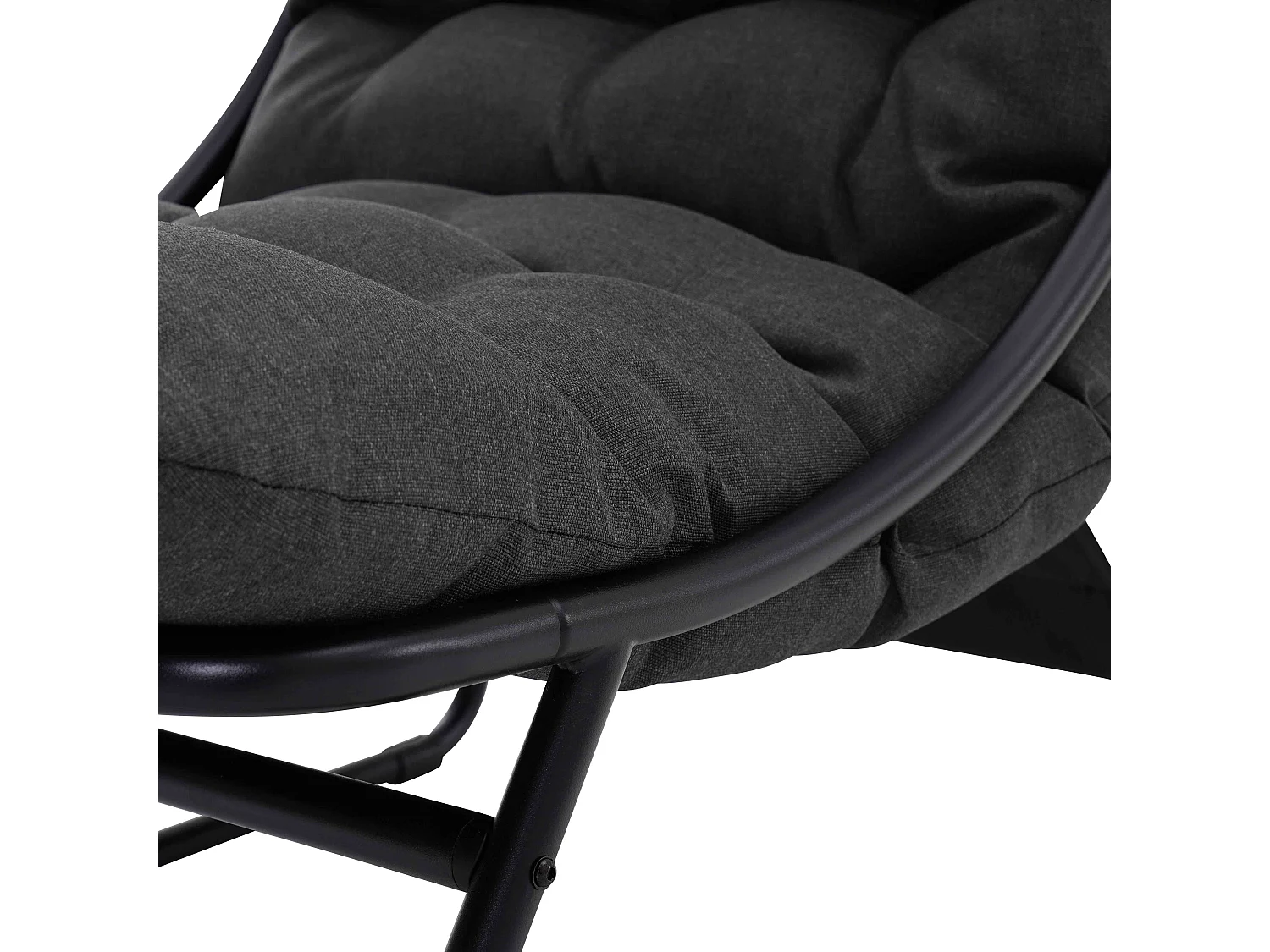 Laag 4-zits zwart metalen tuinmeubel