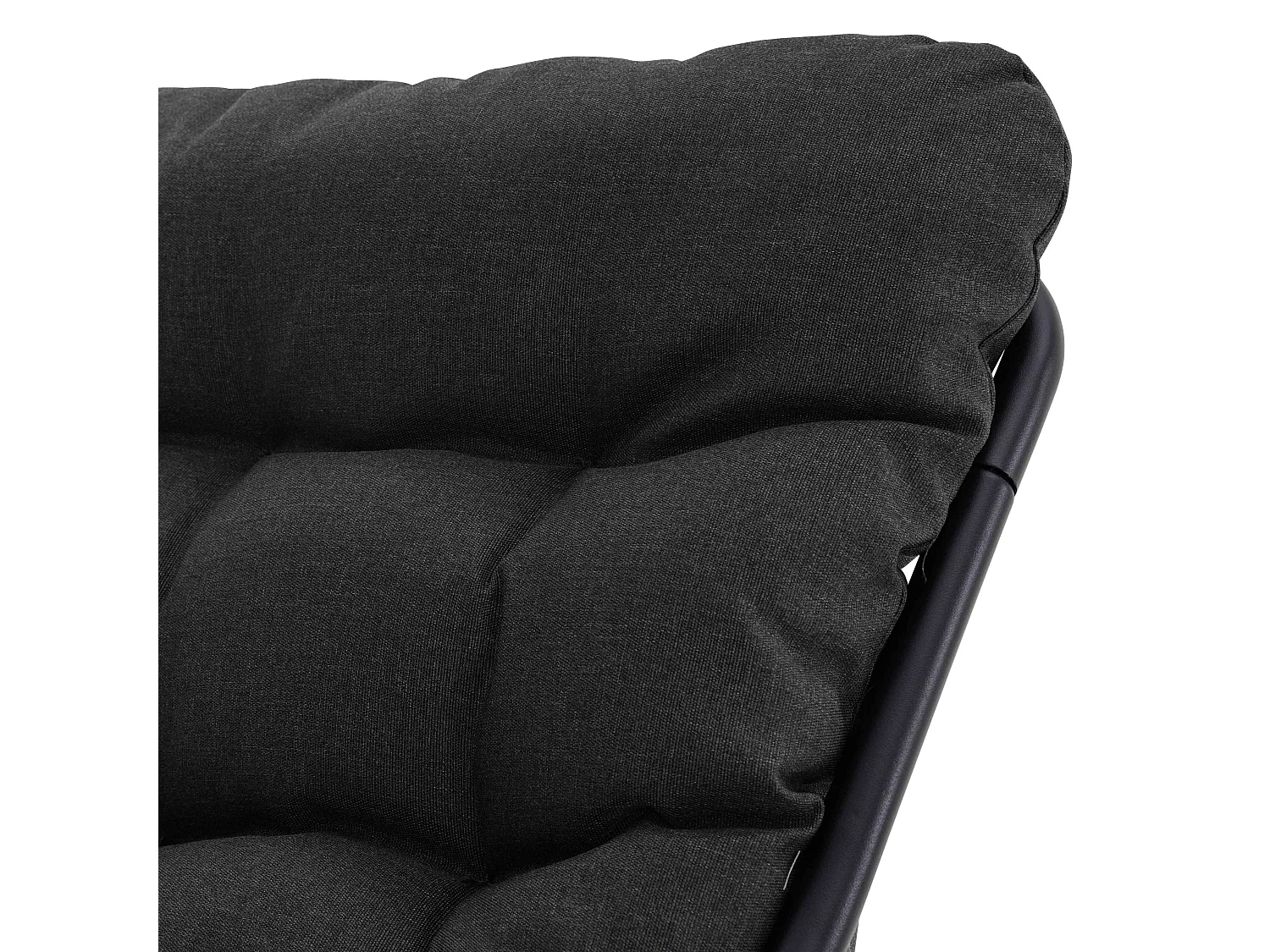 Laag 4-zits zwart metalen tuinmeubel