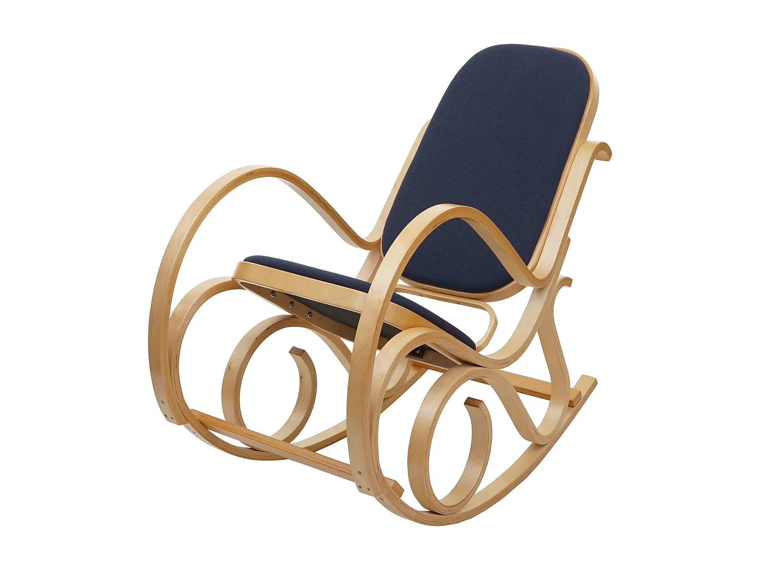 Fauteuil à bascule rocking bois marron 55 x 96 x 90 cm FAB040027