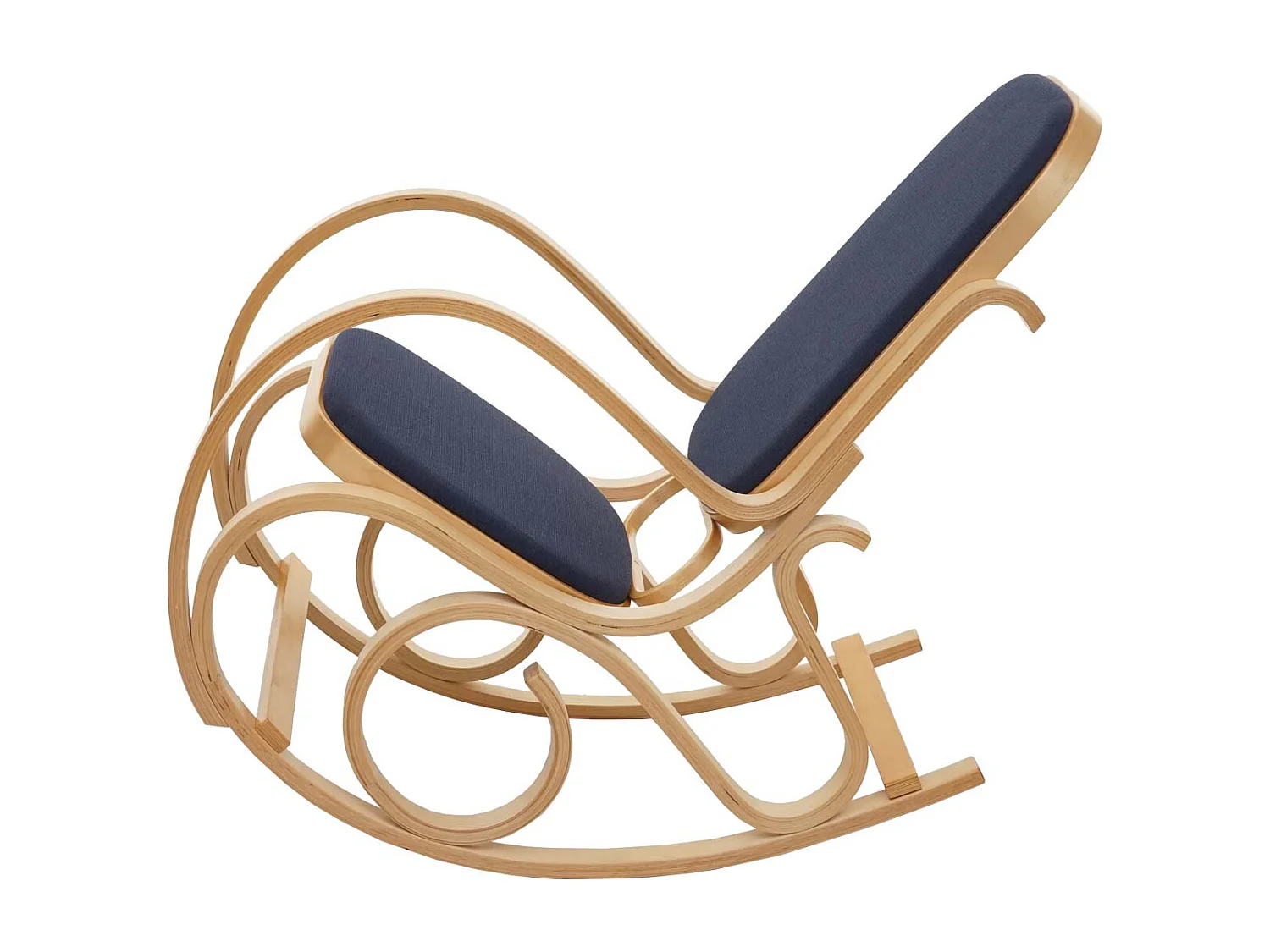 Fauteuil à bascule rocking bois marron 55 x 96 x 90 cm FAB040027