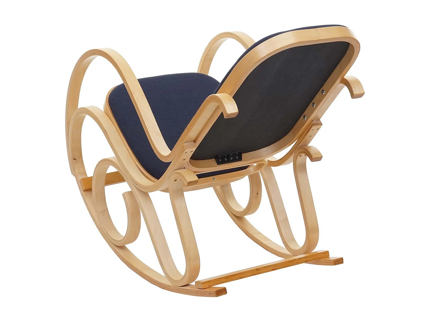 Fauteuil à bascule rocking bois marron 55 x 96 x 90 cm FAB040027