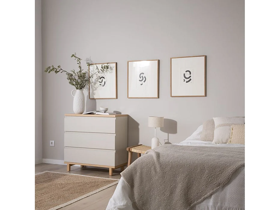 Commode effet bois chêne marron 80x80