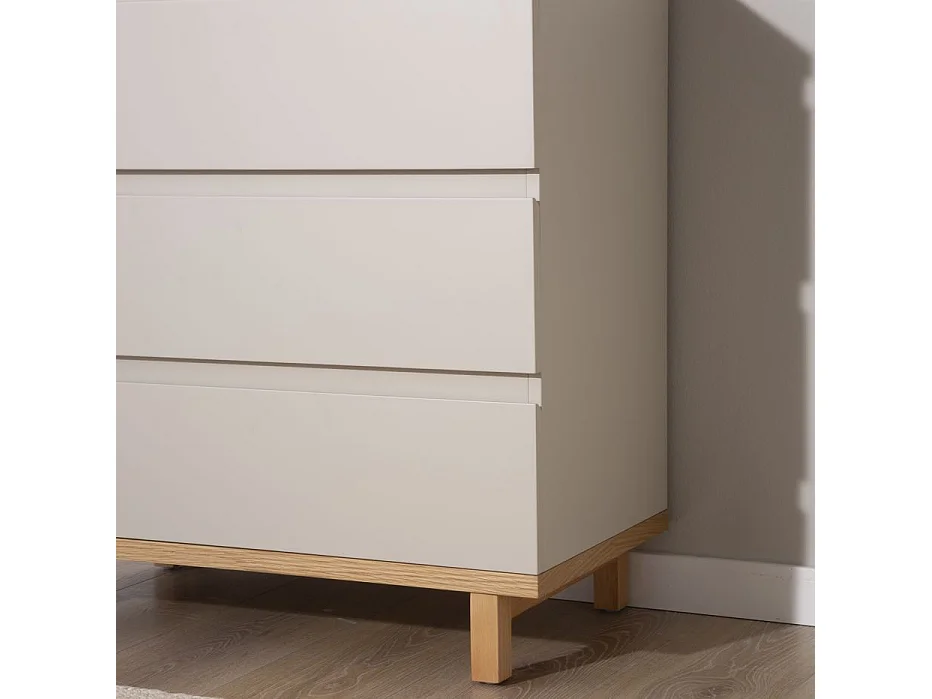 Commode effet bois chêne marron 80x80