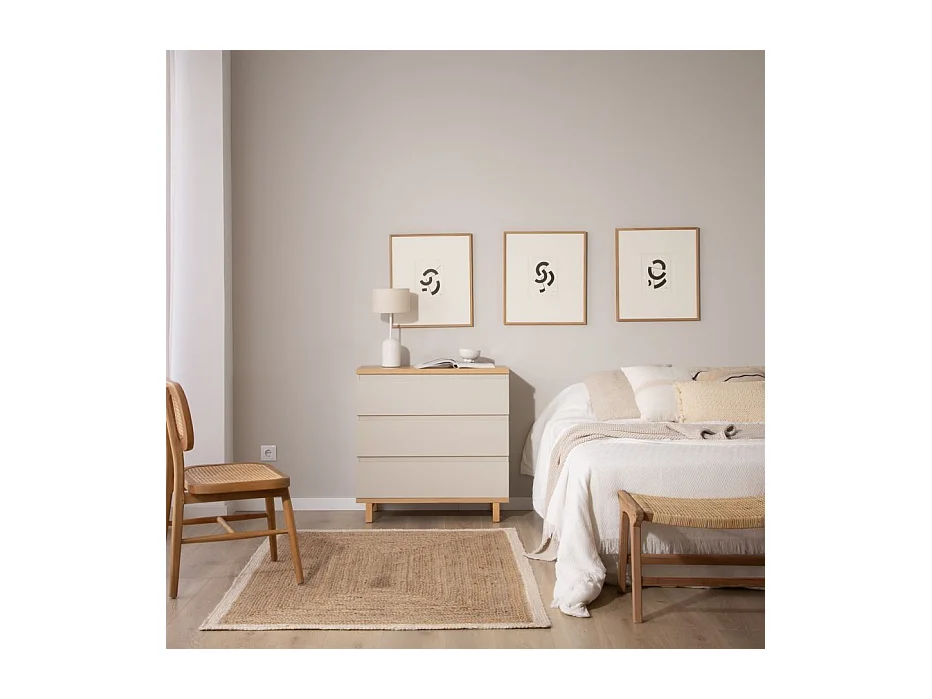 Commode effet bois chêne marron 80x80