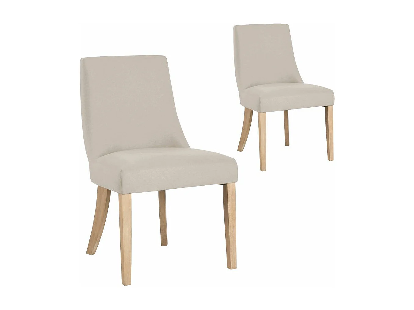 Pack de 2 chaises en bois Beige 54x90