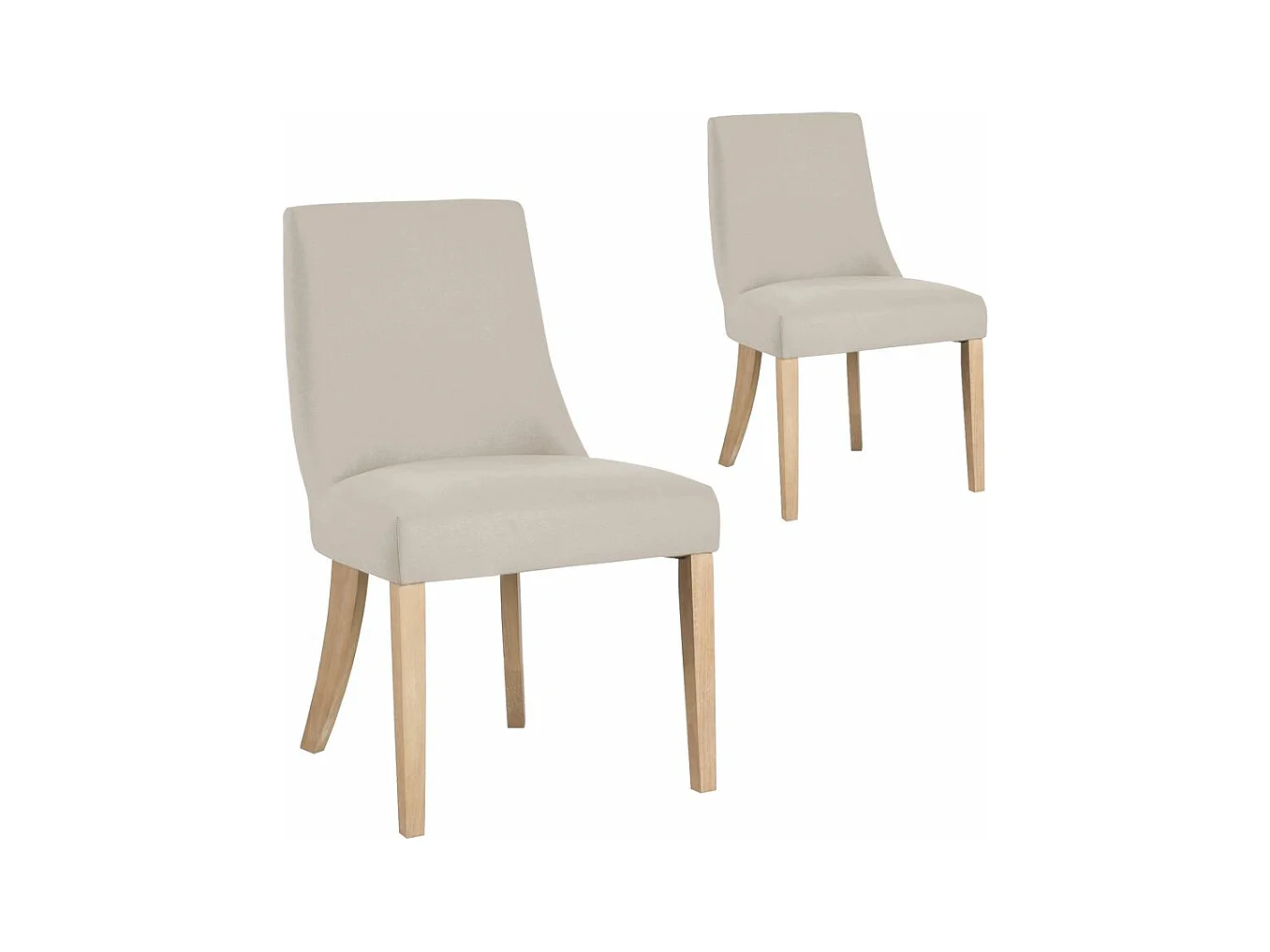 Pack de 2 chaises en bois Beige 54x90