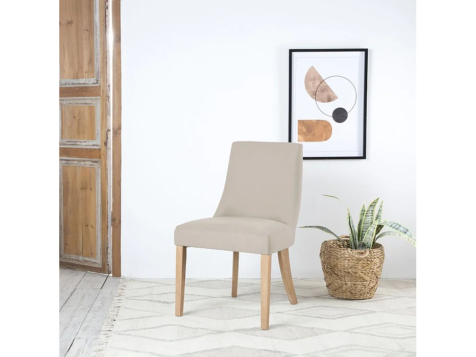 Chaise rembourrée en bois Beige (635) 54x90