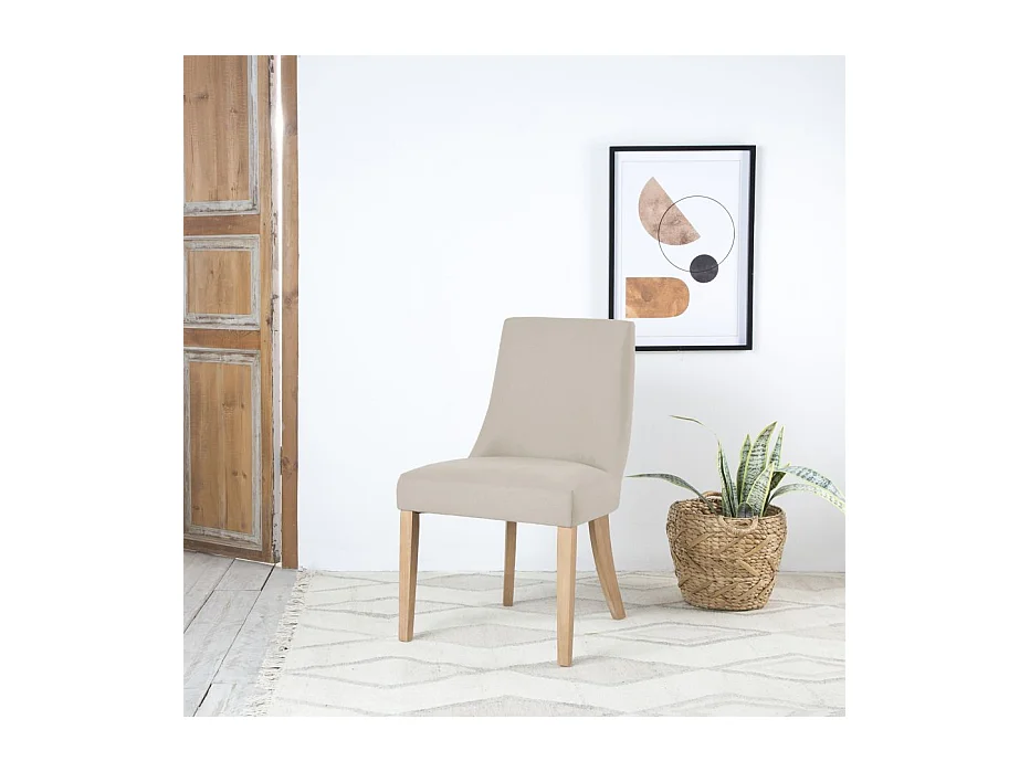 Chaise rembourrée en bois Beige (635) 54x90