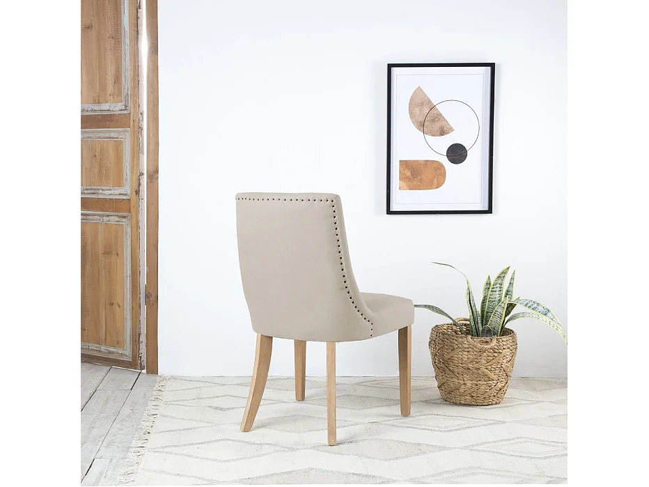 Pack de 6 chaises en bois Beige 54x90