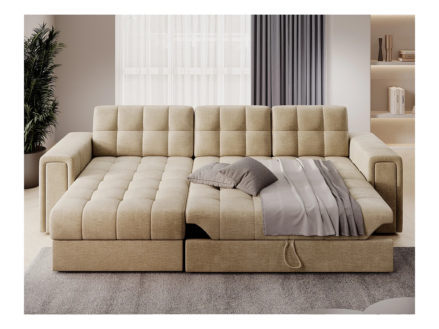 Ecksofa Polo L/Stoffbezug/Beige