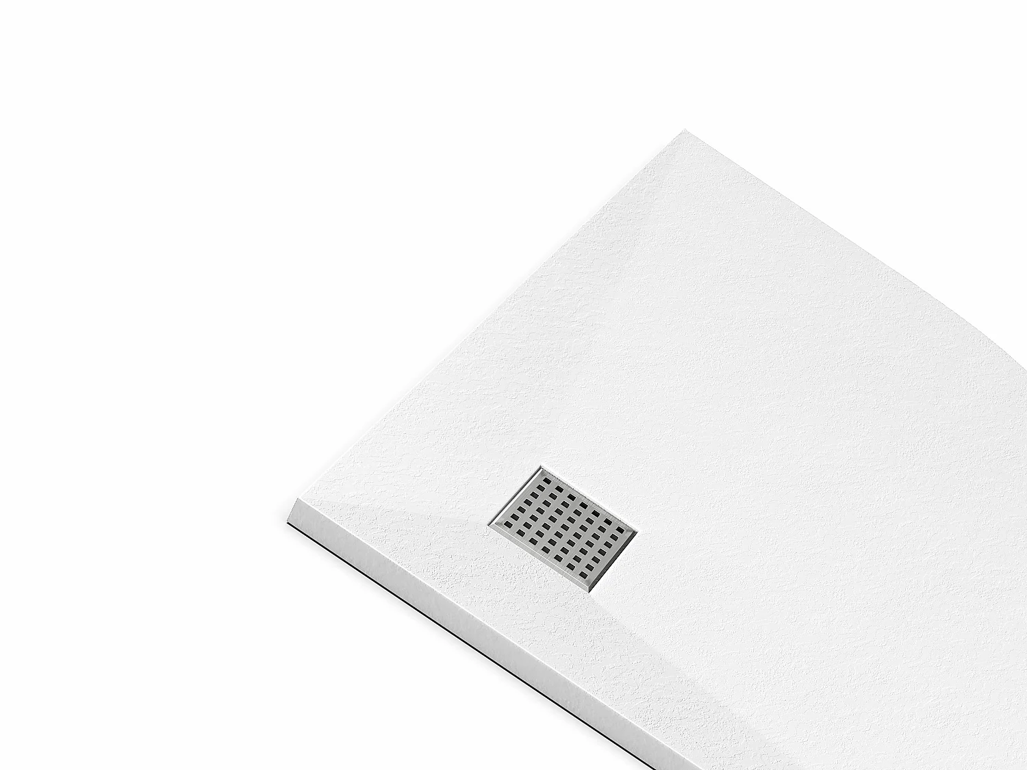 Piatto per doccia da posare o da incasso 140x90cm Resina SMC Bianco marmorizzato - LYROSA