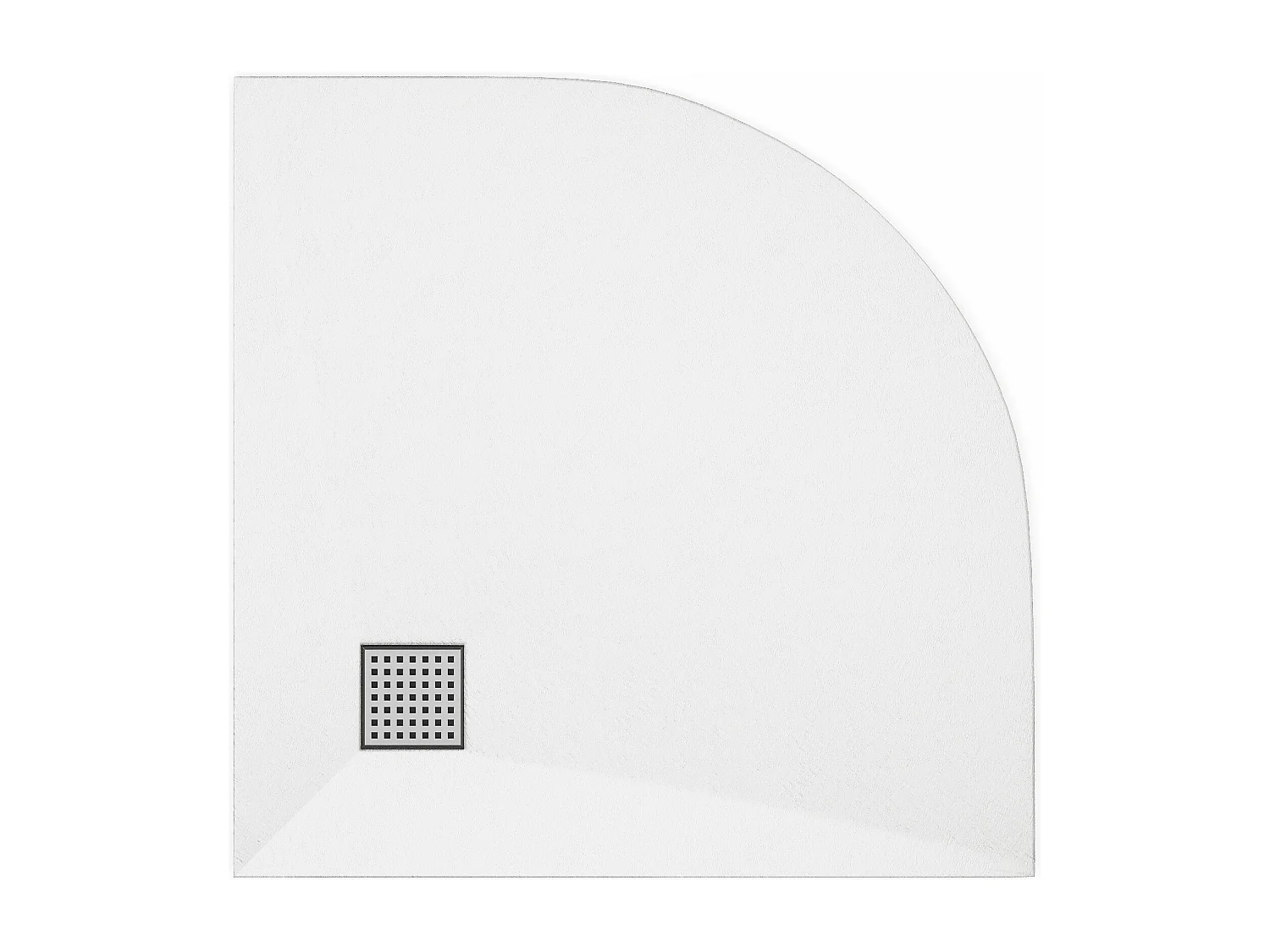 Receveur de douche extra plat à poser ou à encastrer recoupable en résine SMC en quart de cercle - Blanc - 80 x 80 cm - SYFORSA