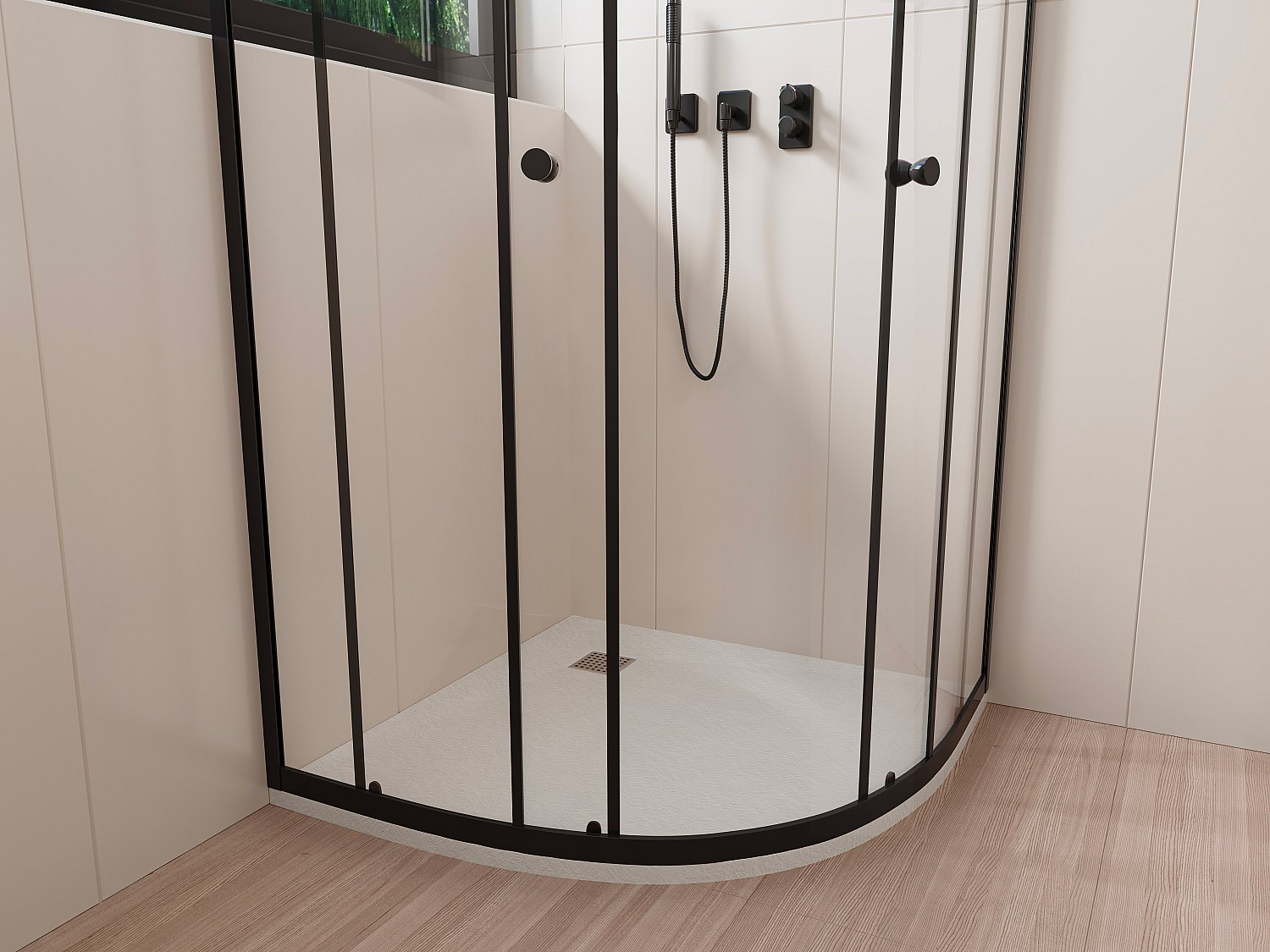 Vente-unique Extraflache, Zuschneidbare Aufsatz- Oder Einbauduschtasse Viertelkreisform - Weiß - 80 X 80 Cm - Syforsa