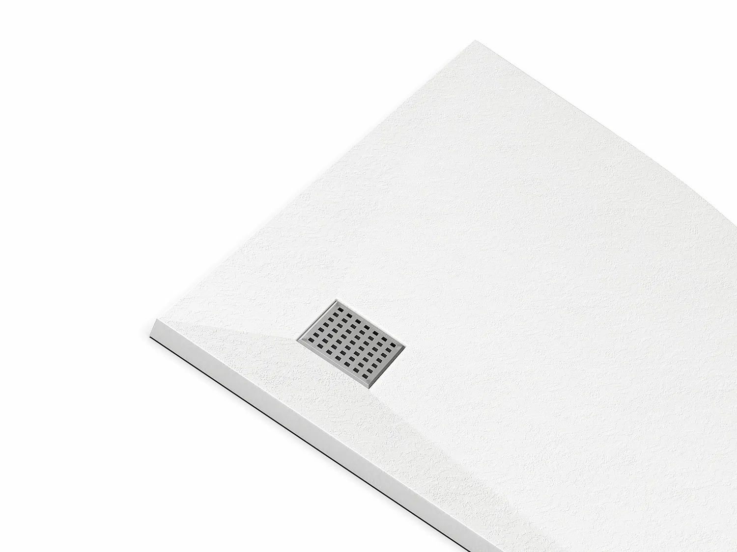 Piatto per doccia da posare o da incasso 140x90cm Resina SMC Bianco marmorizzato - LYROSA