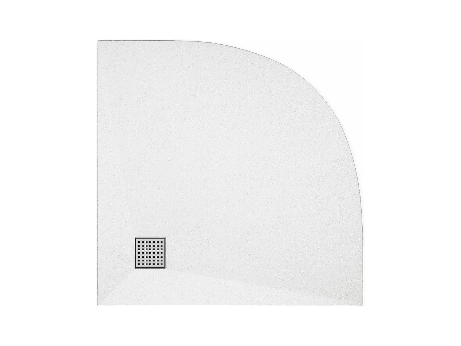 Plato de ducha extra plano para colocar o encastrar recortable en resina SMC en cuarto de círculo - Blanco - 90 x 90 cm - SYFORSA