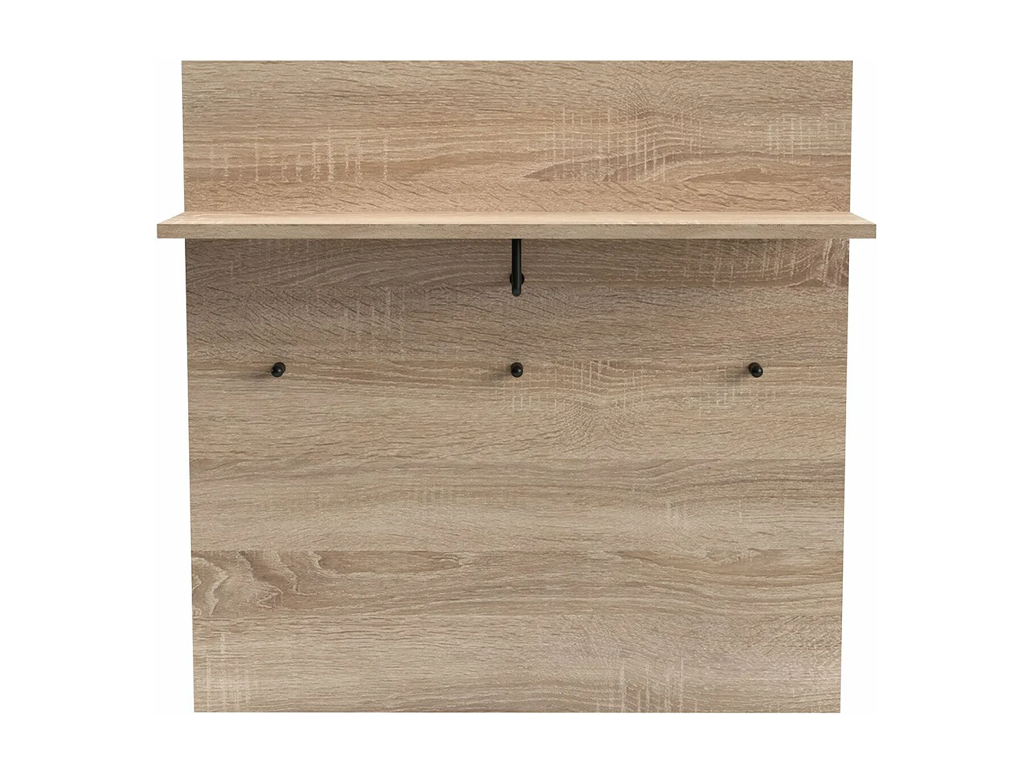 Portemanteau mural avec étagère et 3 patères Irysel 80x80cm Bois sonoma