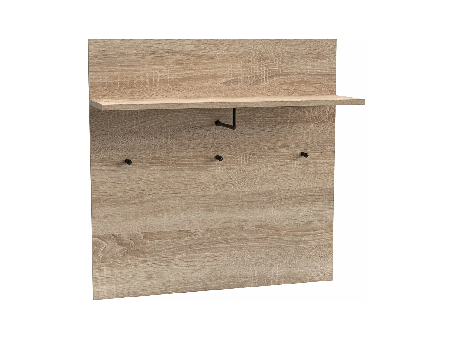 Portemanteau mural avec étagère et 3 patères Irysel 80x80cm Bois sonoma