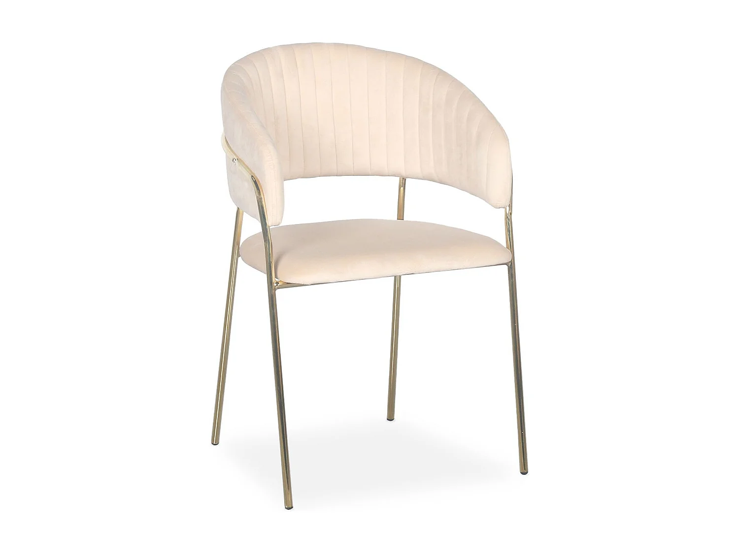 Lot de 8 chaises Tabata Métal Or et Velours Beige