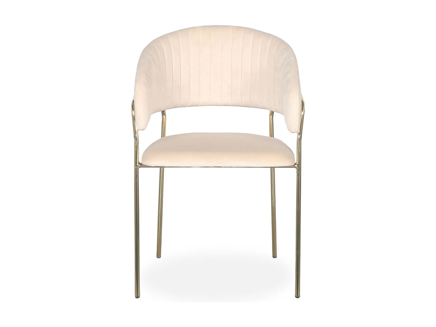 Lot de 8 chaises Tabata Métal Or et Velours Beige