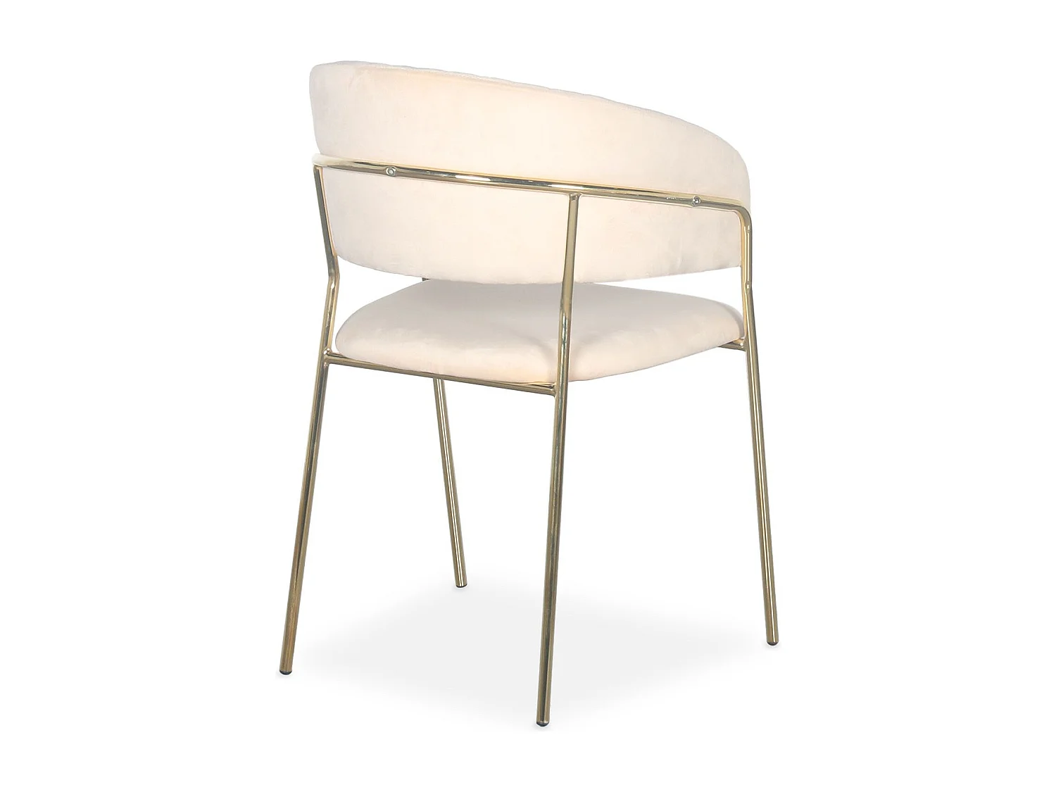 Lot de 8 chaises Tabata Métal Or et Velours Beige