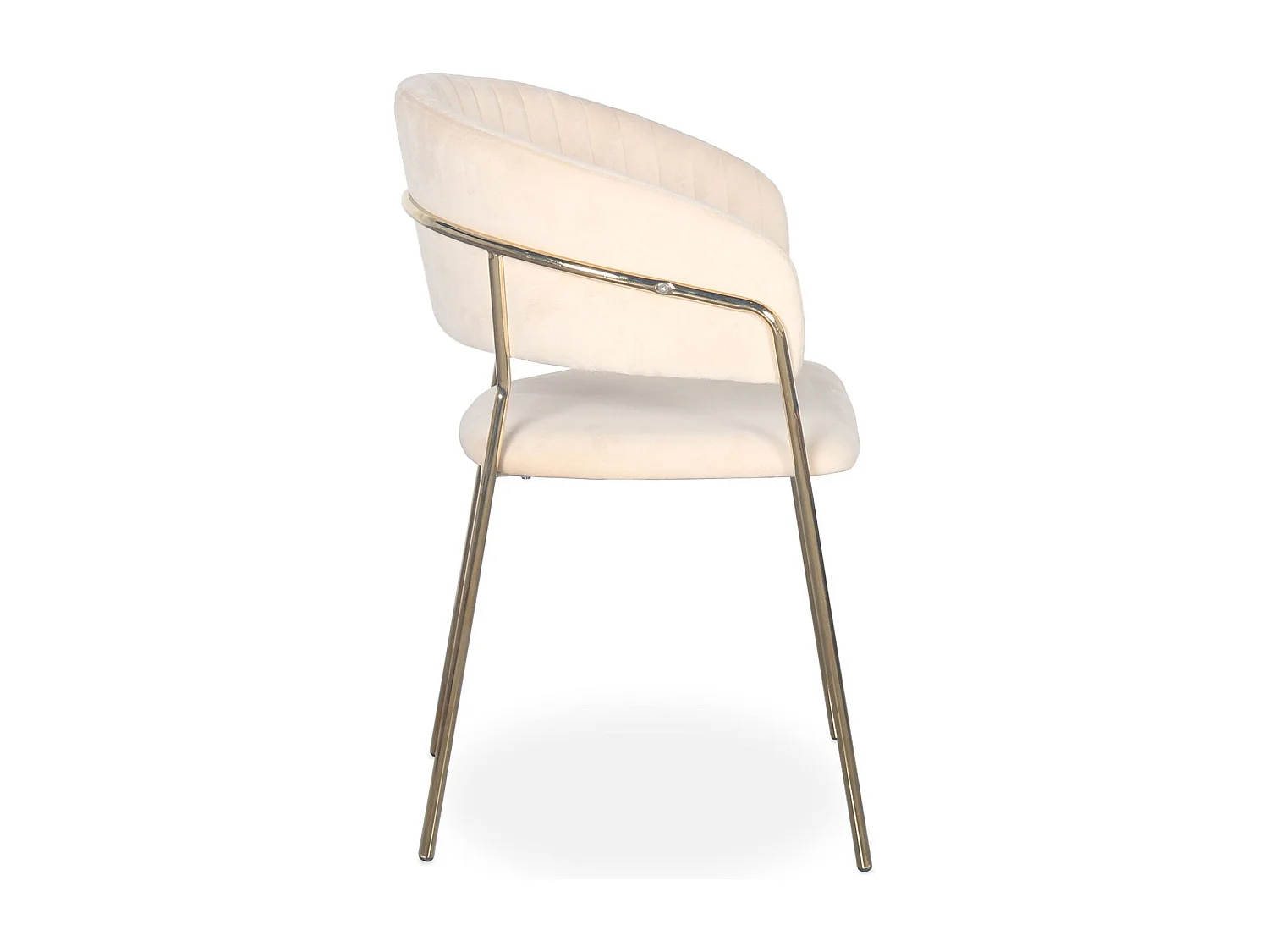 Lot de 8 chaises Tabata Métal Or et Velours Beige