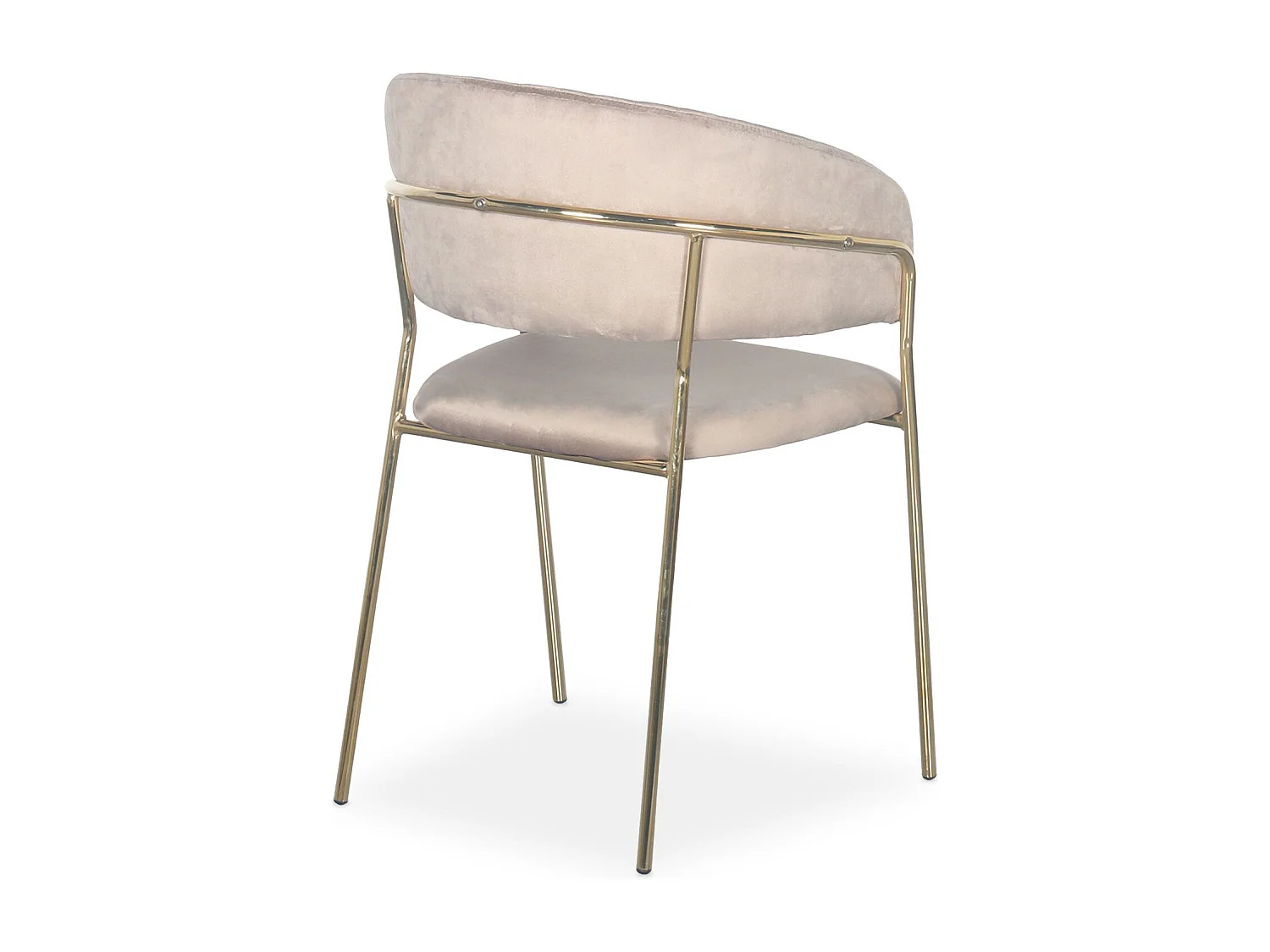 Lot de 8 chaises Tabata Métal Or et Velours Taupe