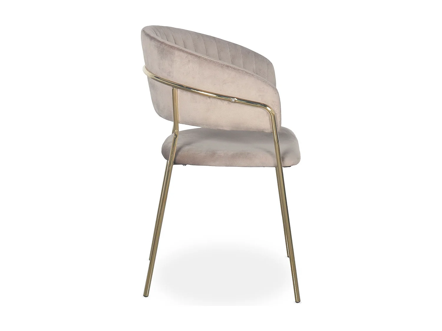 Lot de 8 chaises Tabata Métal Or et Velours Taupe