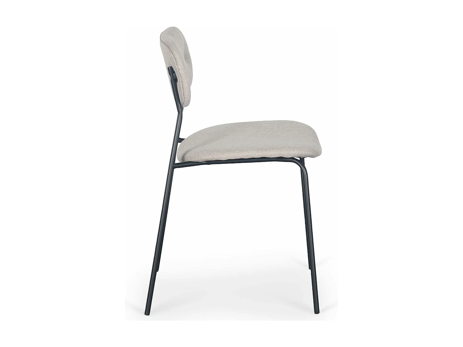 Lot de 4 chaises modernes Stellair Tissu Beige