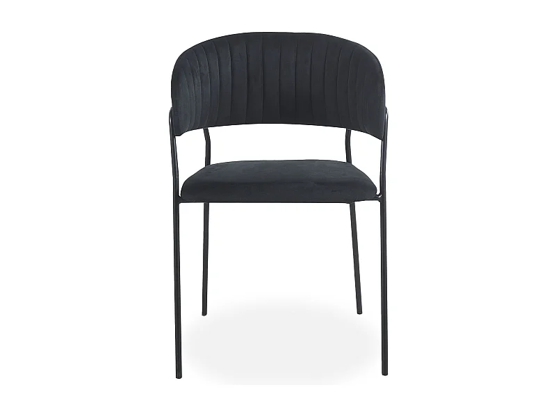 Lot de 8 chaises Tabata Métal Noir et Velours Noir